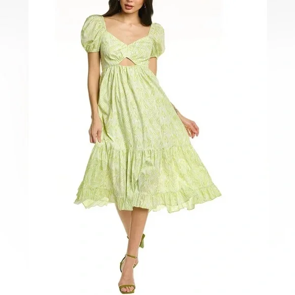 green satin formal dress A-Line Scoop Neckline Puff Sleeves Satin Long Green Prom Dress, Green Formal Dress US 12 / Custom Color